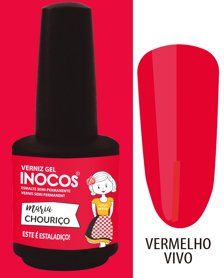 Verniz Gel Inocos 178 - Maria Chouriço (Vermelho Vivo) Verniz Gel Inocos 178 - Maria Chouriço (Vermelho Vivo)