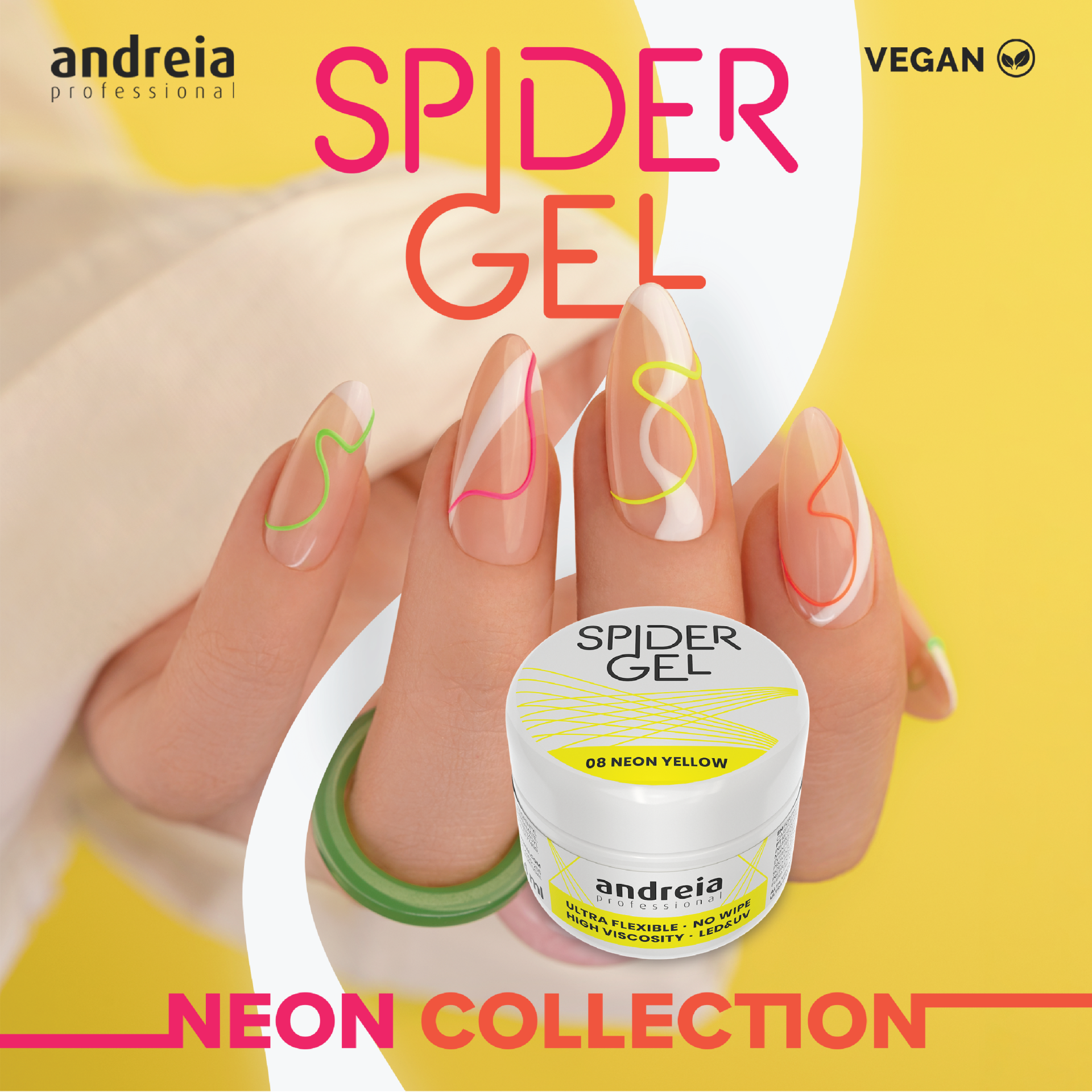 Spider Gel Andreia - 08 Neon Yellow Spider Gel Andreia - 08 Neon Yellow