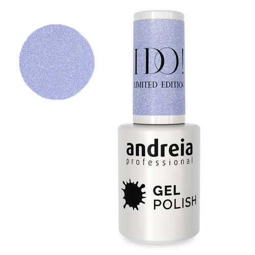 Verniz Gel Andreia ID6 - Something Blue - Azul ceú com brilhos prateados Verniz Gel Andreia ID6 - Something Blue - Azul ceú com brilhos prateados