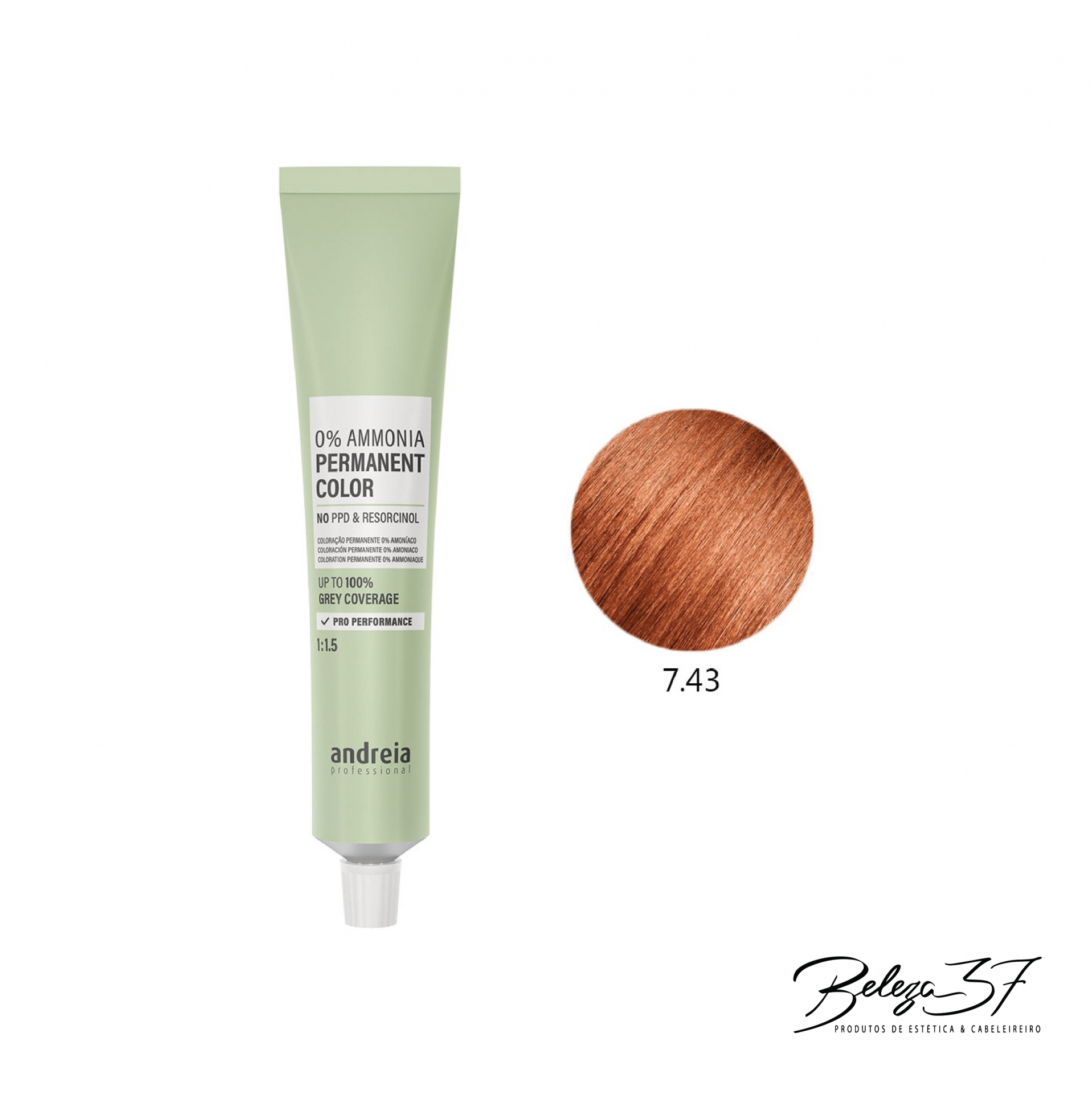 Coloração Permanente Andreia 0% Amoníaco 7.43 Coloração Permanente Andreia 0% Amoníaco 7.43
