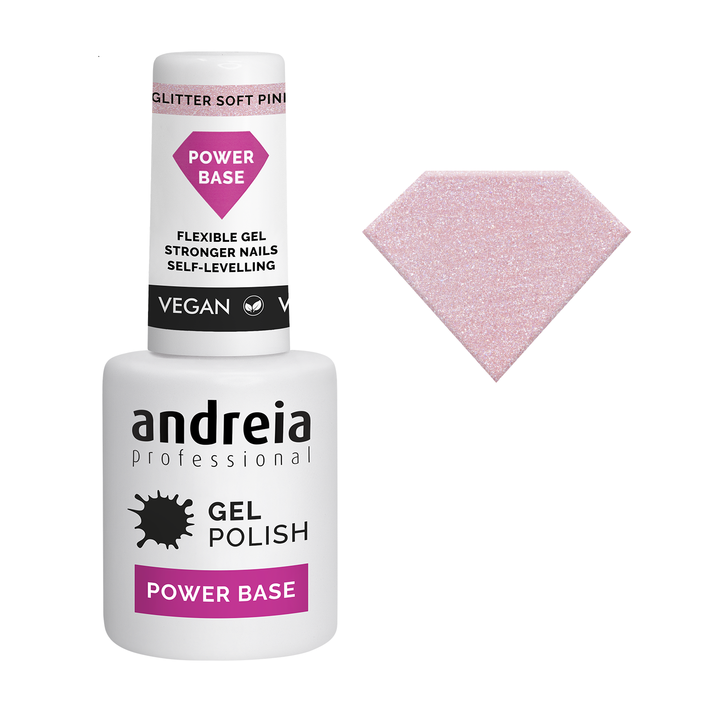 Power Base Andreia - Glitter Soft Pink Power Base Andreia - Glitter Soft Pink