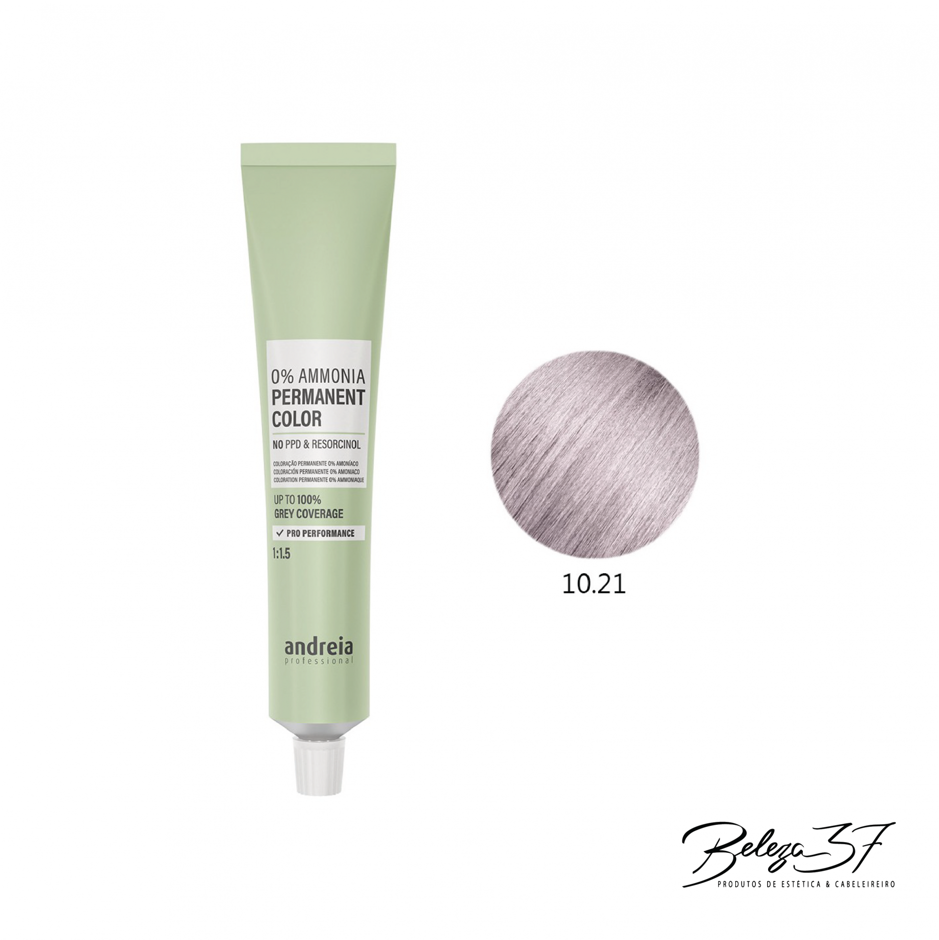 Coloração Permanente Andreia 0% Amoníaco 10.21 Coloração Permanente Andreia 0% Amoníaco 10.21