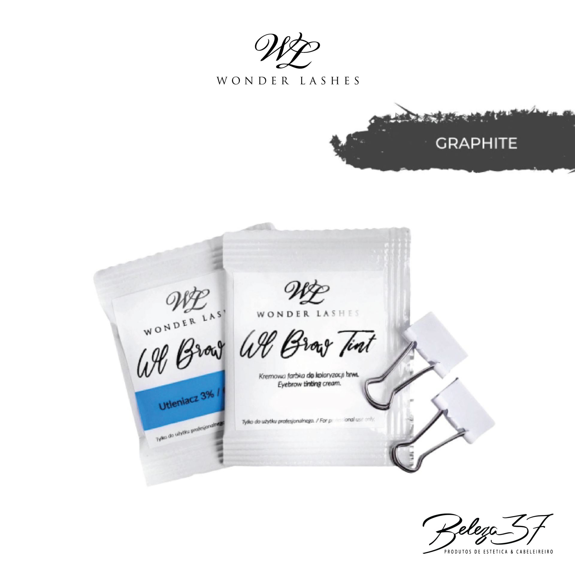 Tinta Sobrancelhas Wonder Lashes - Graphite (1 Saqueta) Tinta Sobrancelhas Wonder Lashes - Graphite (1 Saqueta)