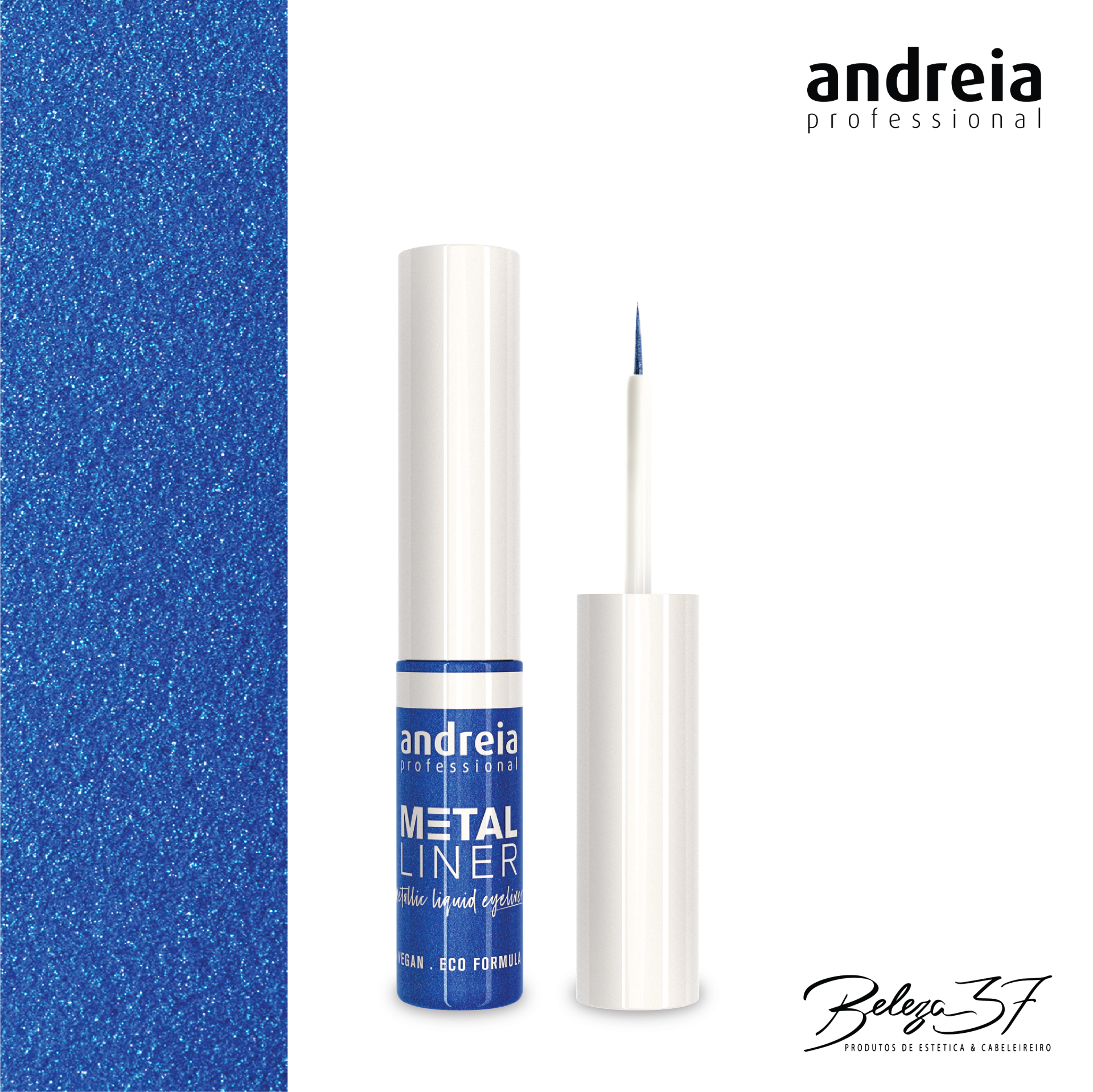 Eyeliner Líquido Metalizado - Metal Liner Metallic Liquid Eyeliner Andreia 01 - Azul Metallic Eyeliner Líquido Metalizado - Metal Liner Metallic Liquid Eyeliner Andreia 01 - Azul Metallic