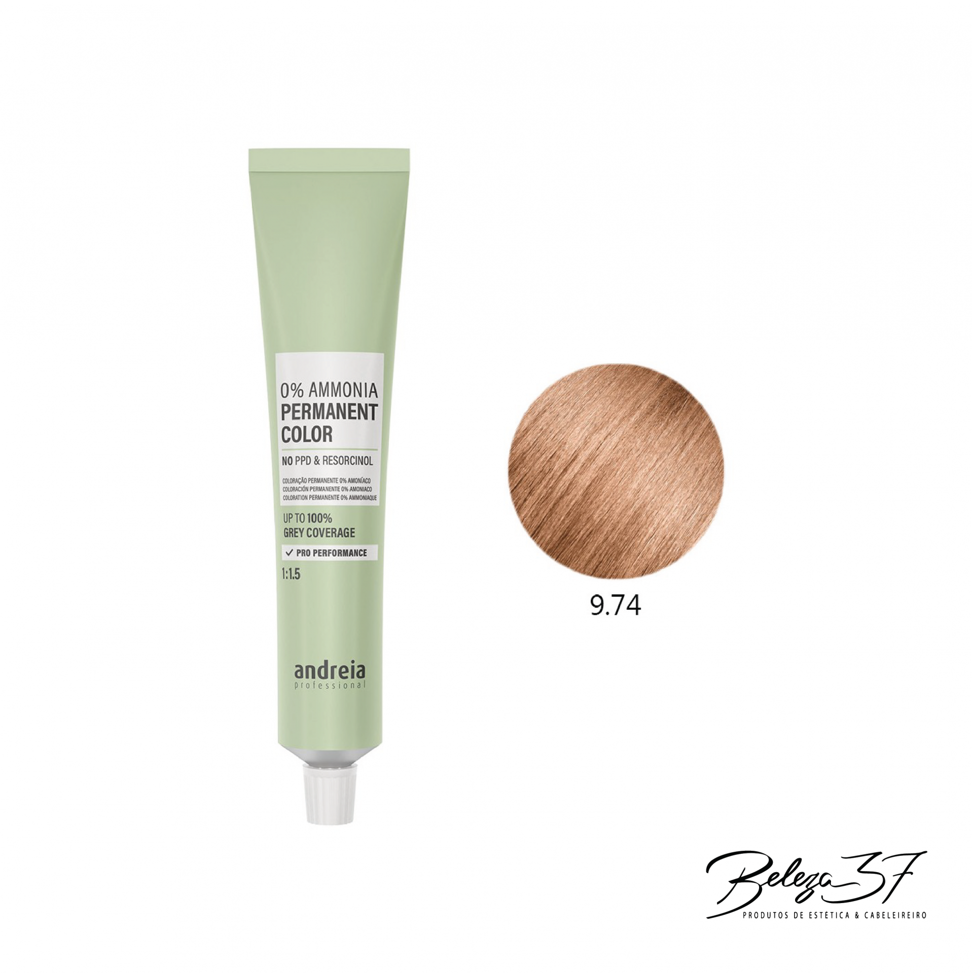 Coloração Permanente Andreia 0% Amoníaco 9.74 Coloração Permanente Andreia 0% Amoníaco 9.74