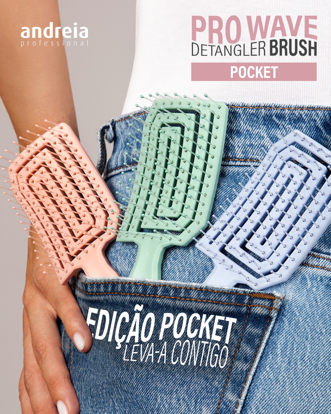 Pro Wave Andreia - Detangler Brush Pocket – Escova Azul Pro Wave Andreia - Detangler Brush Pocket – Escova Azul
