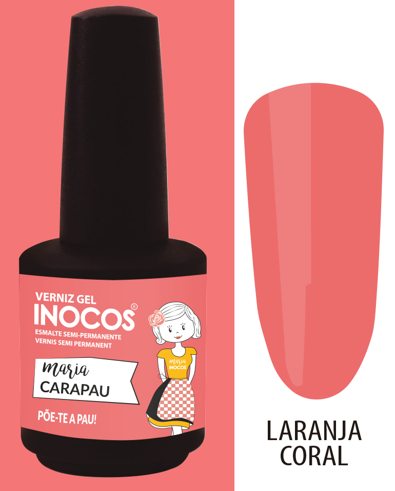 Verniz Gel Inocos 176 - Maria Carapau (Laranja Coral) Verniz Gel Inocos 176 - Maria Carapau (Laranja Coral)