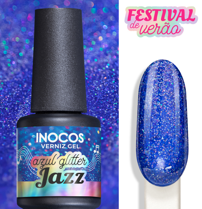 Verniz Gel Inocos – 331 - Azul Glitter Jazz Verniz Gel Inocos – 331 - Azul Glitter Jazz