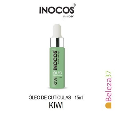 Frasco verde de óleo de cutículas INOCOS Kiwi com conta-gotas prateado