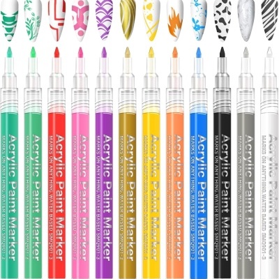 12 Canetas Acrílicas para Nail Art: Precisão e Criatividade em Unhas