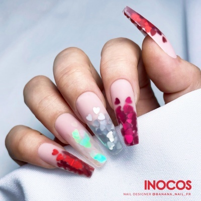 Glitter Coração Deslumbrante Inocos - Rosa