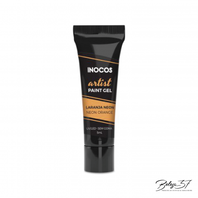 Frasco de gel de pintura Inocos Laranja Neon 5ml