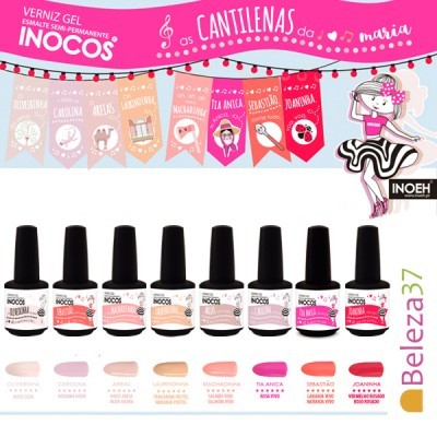 Verniz Gel Inocos – Coleção "As Cantilenas da Maria" (8 cores 15ml)