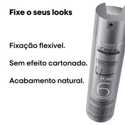Laca L'Oréal Infinium Extra Strong - Fixação Extra Forte 500ml (Compressed 300ml)