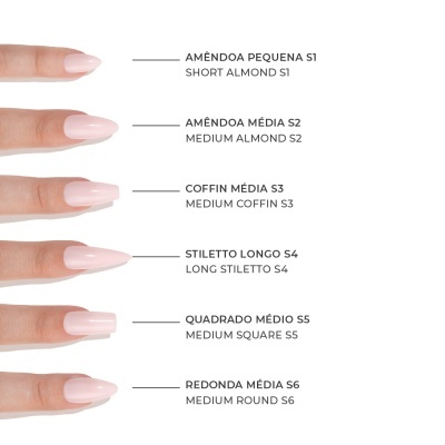 Soft Gel Tips Inocos Medium Square S5 (Quadrado Médio) 500 unid