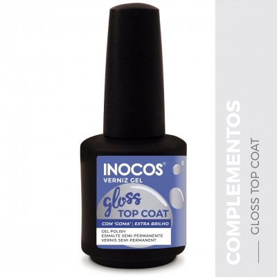 Top Coat Gloss Extra Brilho Anti-Riscos Inocos 15ml