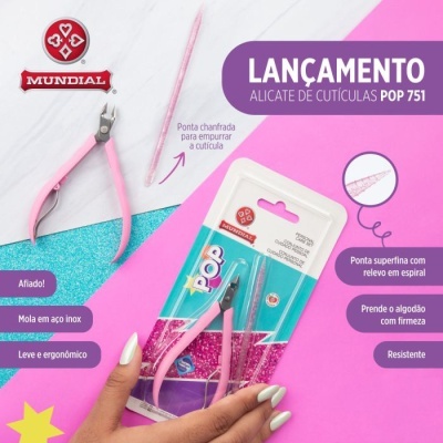 Alicate de Cutículas Pop com Palito 751 RO Mundial