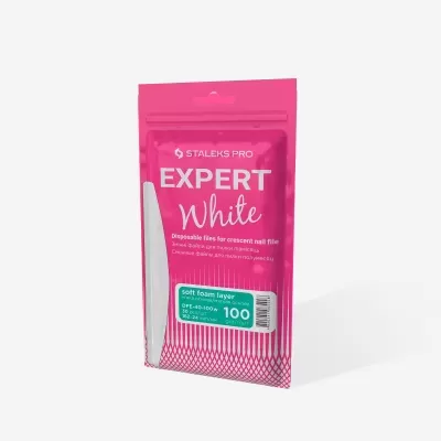 30 Limas Brancas Descartáveis Staleks para Base Metálica EXPERT 40 - Grão 100