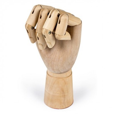 Mão de treino articulada em madeira
