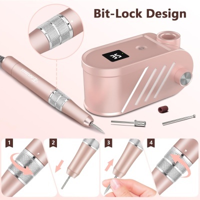 Fresa Elétrica Rosa Enniewi de 35.000 RPM