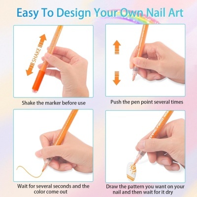 12 Canetas Acrílicas para Nail Art: Precisão e Criatividade em Unhas