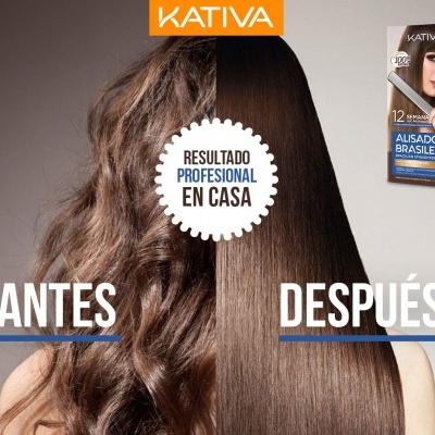 Kit Alisamento Brasileiro Kativa para Cabelos Escuros Sem Formol