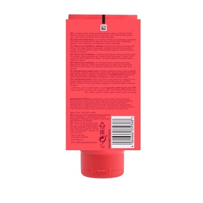 embalagem vermelho de tubo com texto e código de barras