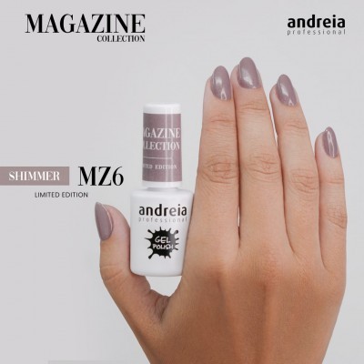 Verniz Gel Andreia MZ6 – Nude Cinza com Ligeiros Brilhos Dourados (Outono)