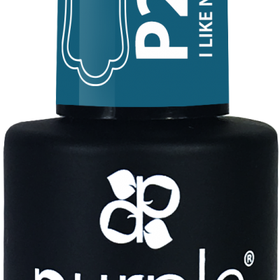 Frasco preto de verniz gel de unhas Purple Professional com rótulo azul P2071