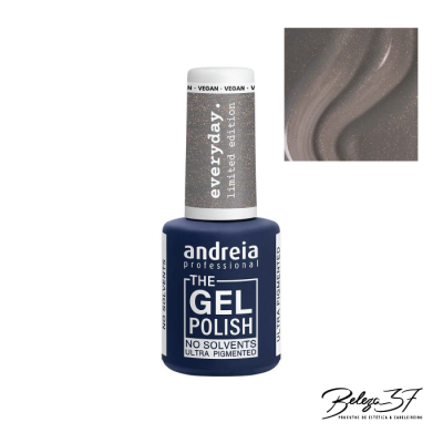 The Gel Polish Andreia ED1 - Cinza com shimmer dourado