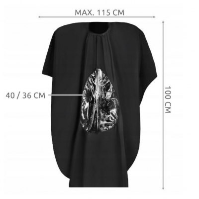 Penteador de Cabeleireiro Preto com Janela Transparente