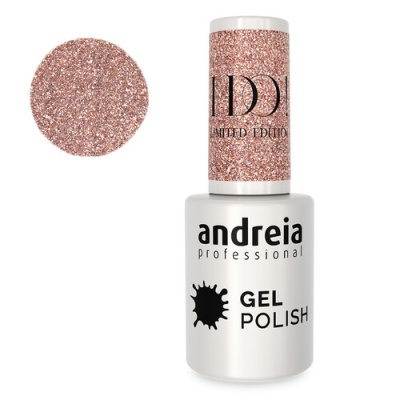 Verniz Gel Andreia ID1 - Diamond Ring - Glitter rosa prateado e dourado)