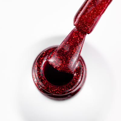 Verniz Gel Saute Nails S291 - Merry Cranberry (Vermelho com Partículas Cintilantes)