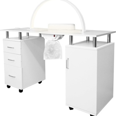 Mesa de Manicure Profissional com Aspirador Encastrado + Candeeiro LED + Apoio de Mãos