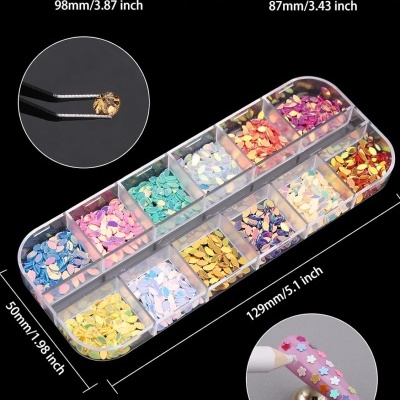 Kit de 10 Caixas de Peças Nail Art + Lápis Aplicador + Pinça (Envio em 3 dias)