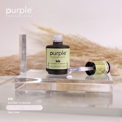 Gel Construtor Purple BIB - Builder in Bottle - White With Multi Flakes 15ml