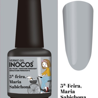 Verniz Gel Inocos – 221 - 5ª-feira, Maria Sabichona - Cinza Claro