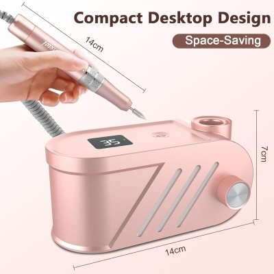 Fresa Elétrica Rosa Enniewi de 35.000 RPM