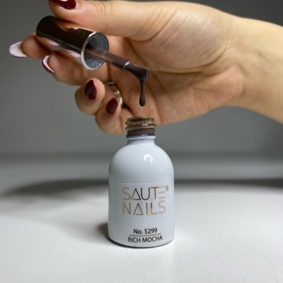 Coleção de Verniz Gel Saute Nails Mocha Essence + Top Glossy No Wipe