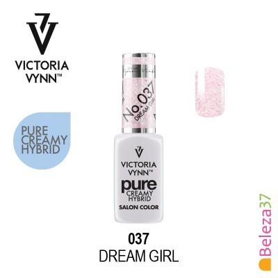 Esmalte Victoria Vynn Pure Creamy Hybrid cor Dream Girl Nº 037 com amostra da cor