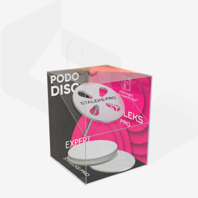 Disco de Pedicura Staleks Pododisc Expert L e Conjunto de Limas Descartáveis Grão 180 (5 Peças)