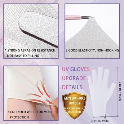 2 Pares de Luvas sem Dedos para o Catalisador - Proteção Anti-UV