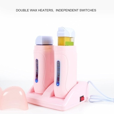 Aquecedor de Cera Roll-on de Base Dupla Cor Rosa