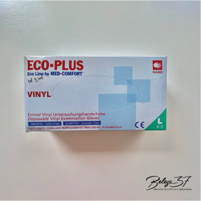 Luvas Transparentes em Vinyl - Tamanho L - 100 unidades