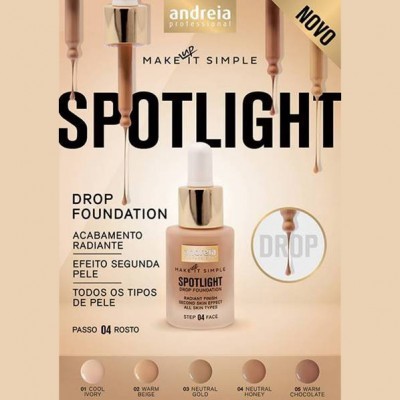 Base Líquida Andreia Face 4 - SPOTLIGHT - Drop Foundation - 003 Neutral Gold