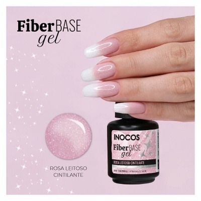 Fiber Base Gel Inocos - Rosa Leitoso Cintilante