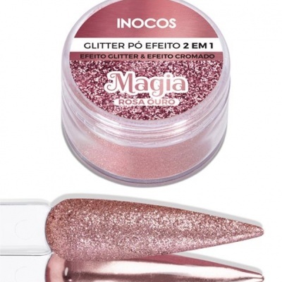Glitter Inocos - Magia Rosa Ouro Inocos 3g