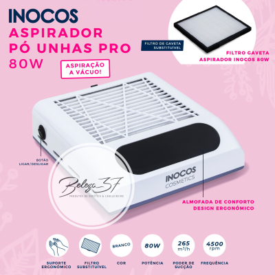 Aspirador Pó Unhas Inocos PRO 80W