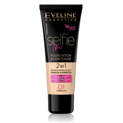 Base e Corretor Eveline – Selfie Time Foundation and Concealer Nº 01 - Porcelain
