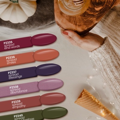 Coleção Verniz Gel PURPLE – Spread Collection (6 cores do P2335 ao P2340)